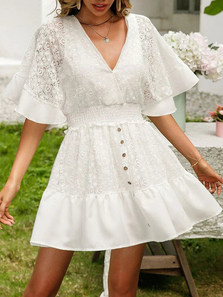 Carole – Vestido de renda boêmio