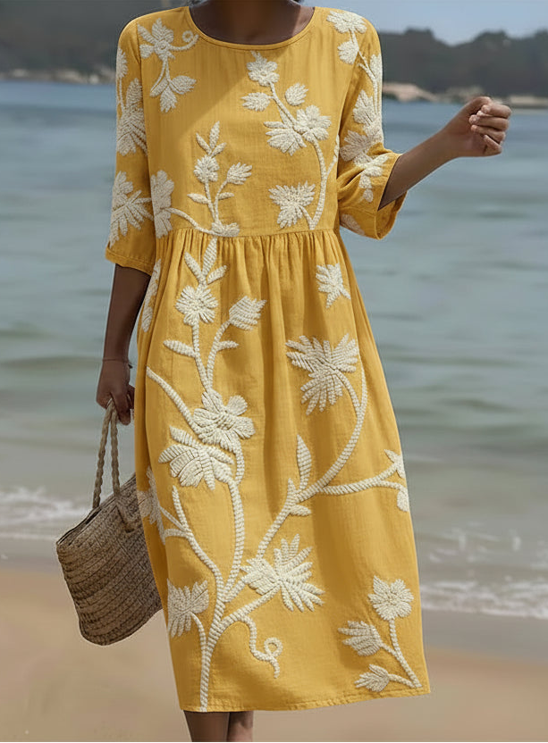 Geneviève – Vestido casual com estampa floral