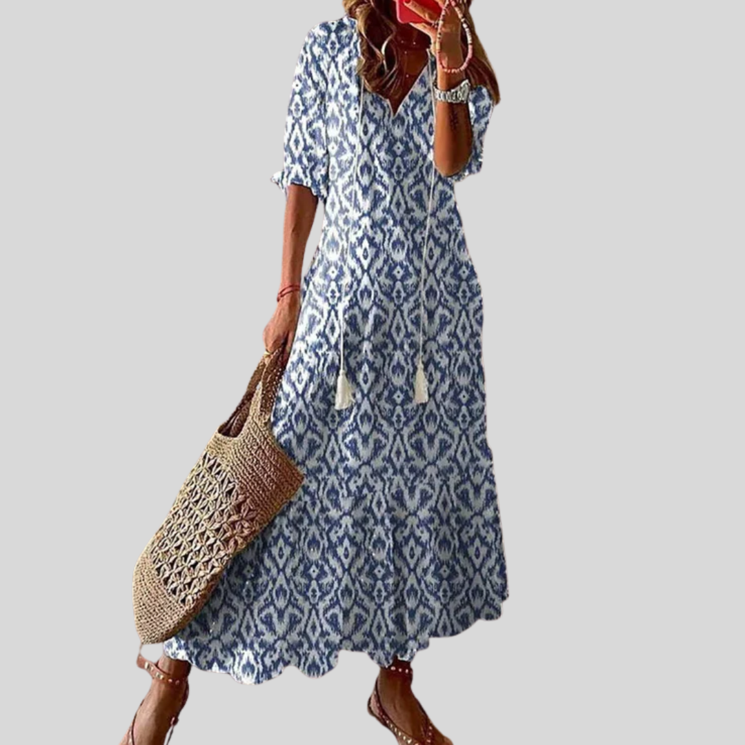 Michaela – Vestido Boho com Cobertura de Barriga