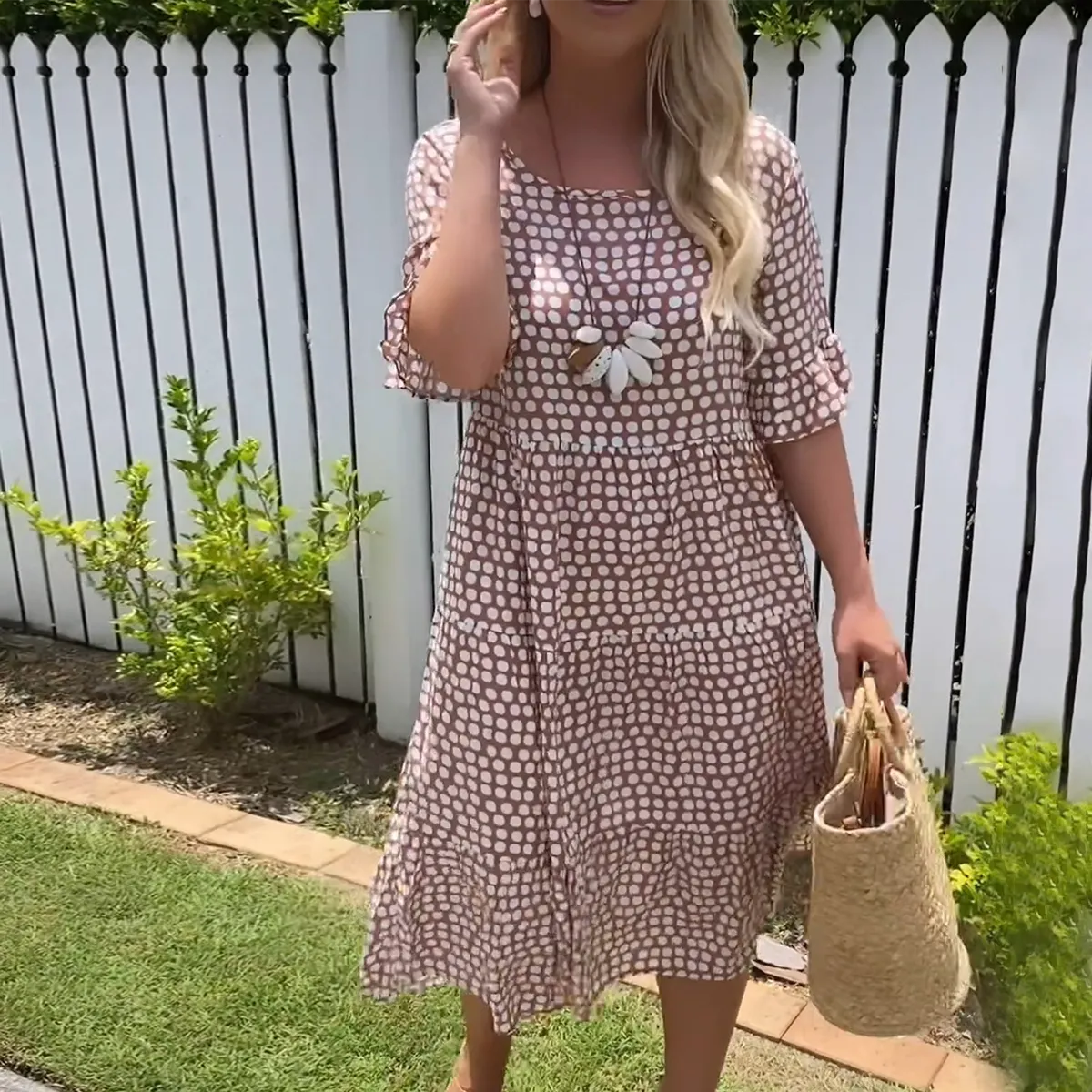 Nicola – Vestido midi manga curta