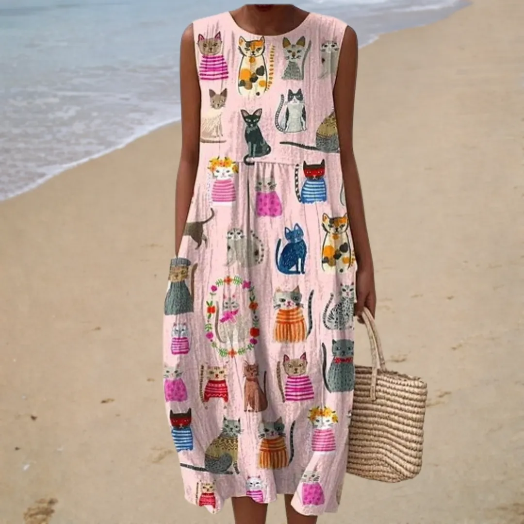 Vestido de verão confortável sem mangas