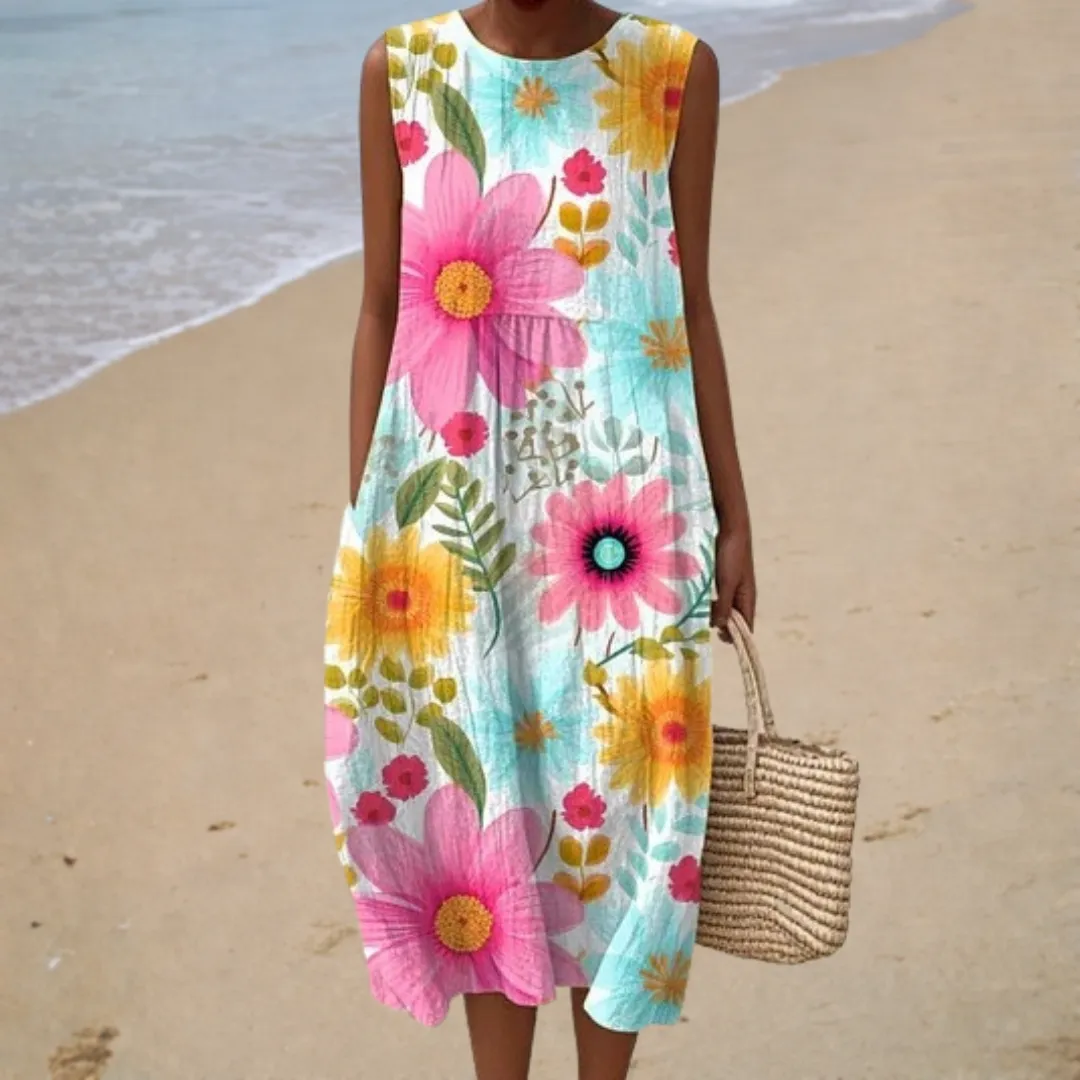 Vestido de verão confortável sem mangas
