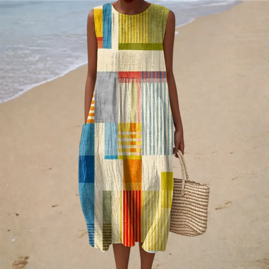 Vestido de verão confortável sem mangas
