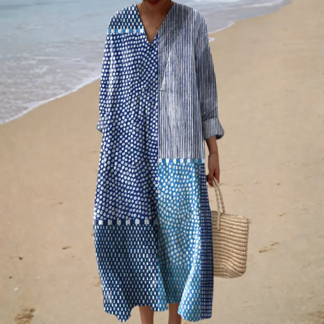 Vestido de verão estampado lisonjeiro