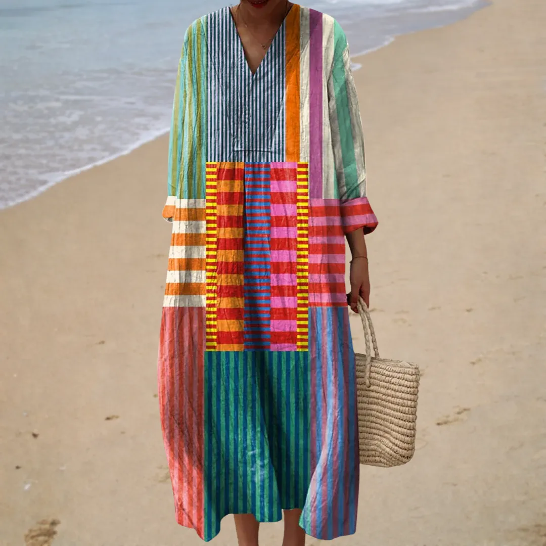 Vestido de verão estampado lisonjeiro