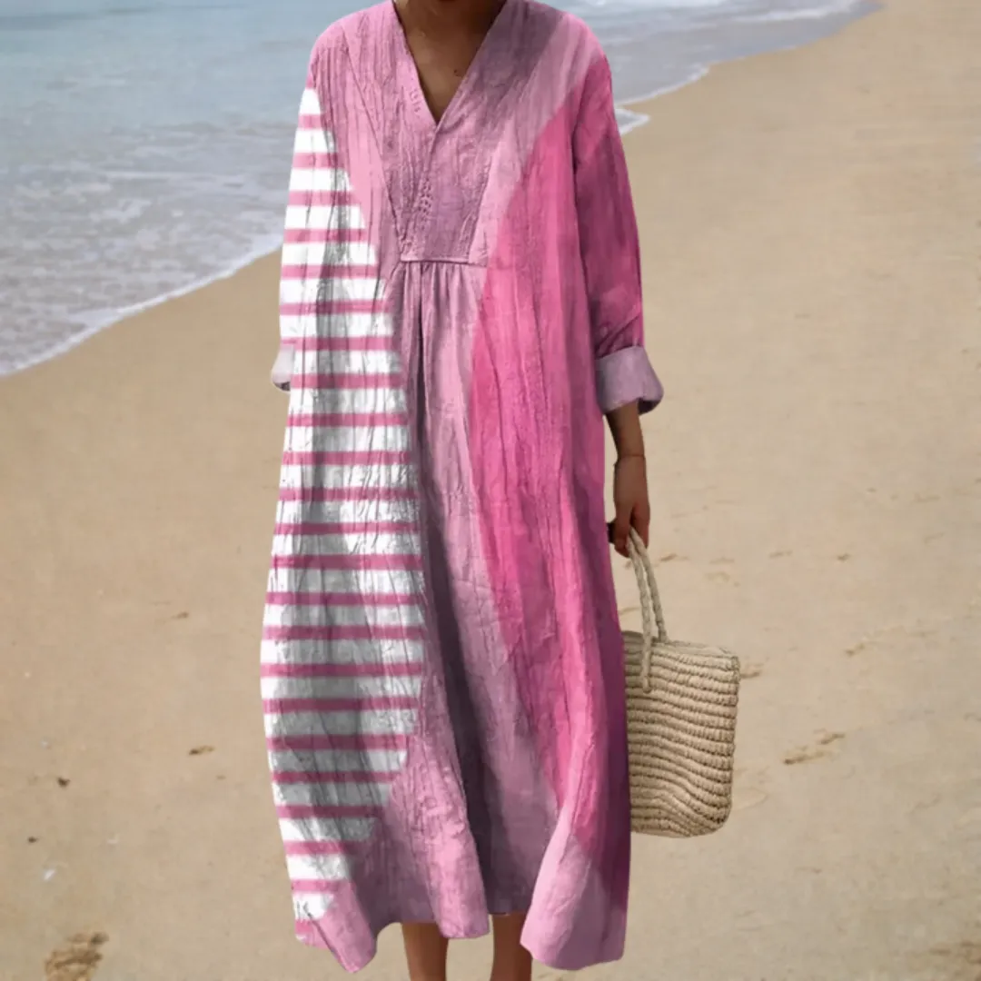 Vestido de verão estampado lisonjeiro