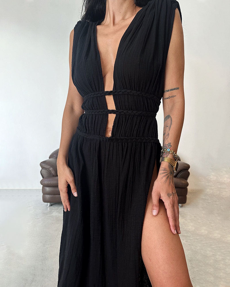 Zolla – Vestido com fenda texturizada
